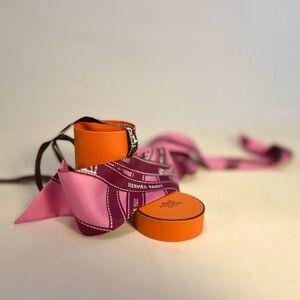 Hermès Silk Ribbon scarf, “Bolduc” design, PINK